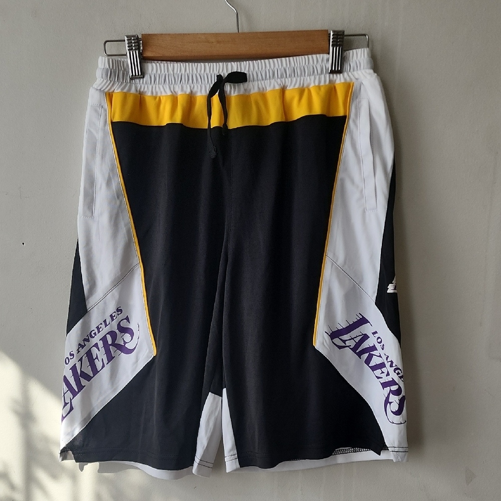 NBA Black, Yellow, and White Athletic Shorts